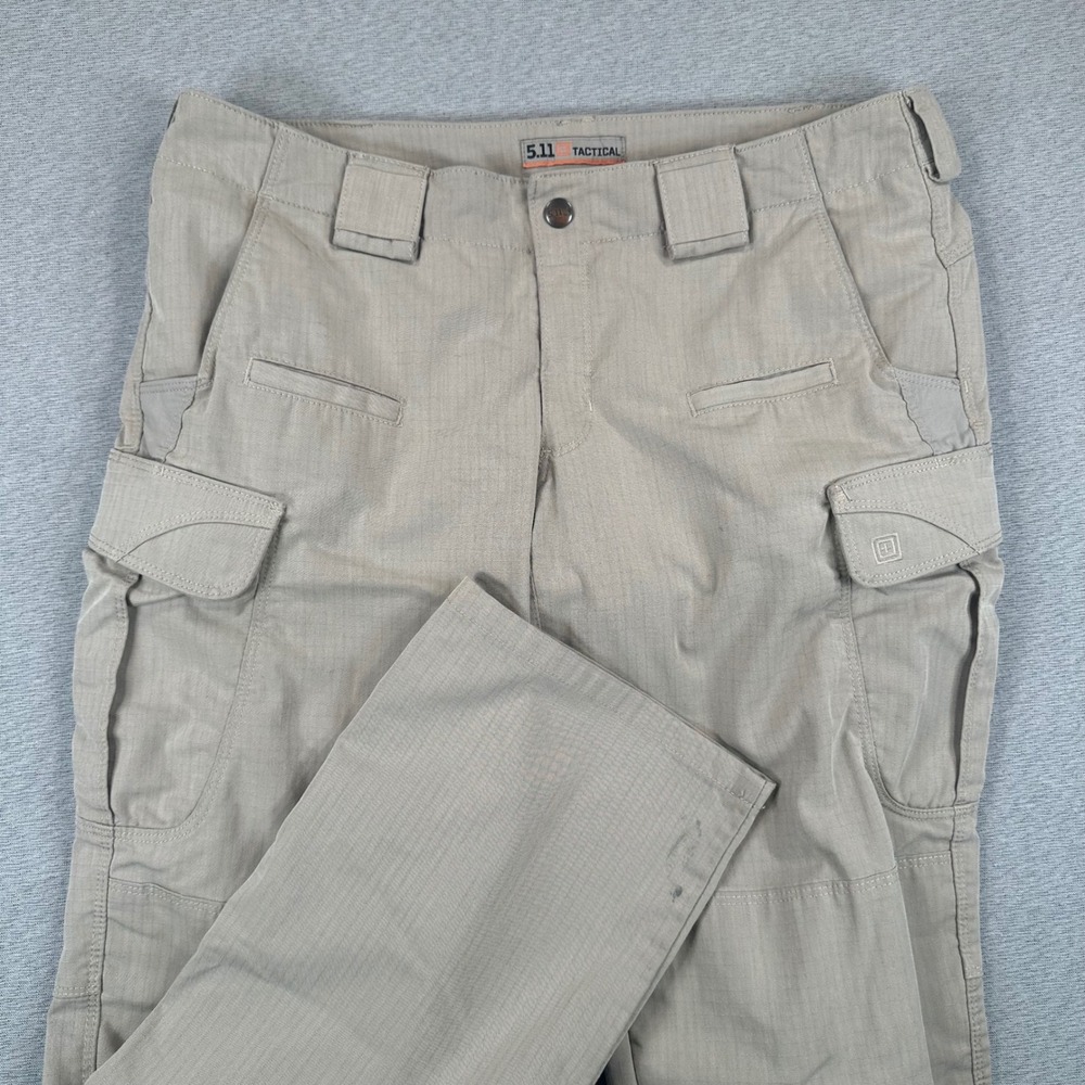 5.11 Tactical Cargo Pants Womens Size 14 Regular Khaki Ripstop Tan Work Hiking